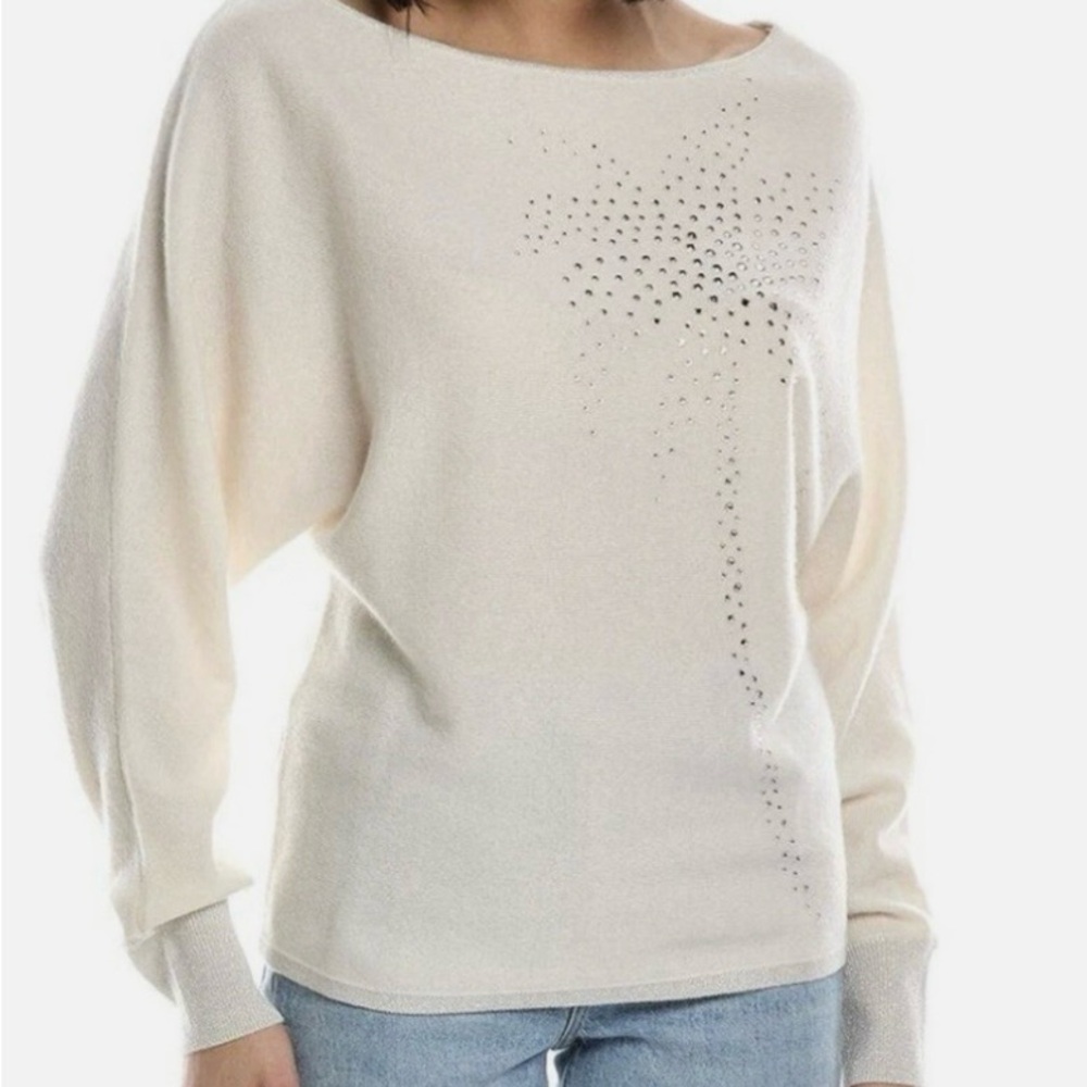 Tommy Bahama Serena cashmere and Swarovski Crystal dolman sweater medium new